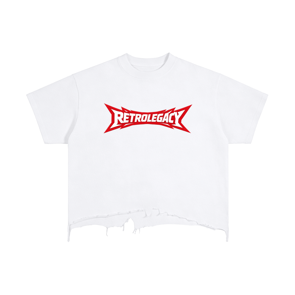 Retro Boxy Distressed Logo Tee