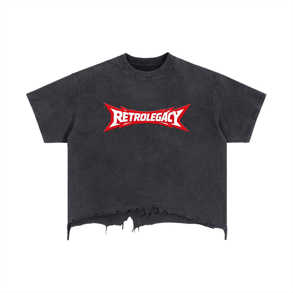 Retro Boxy Distressed Logo Tee