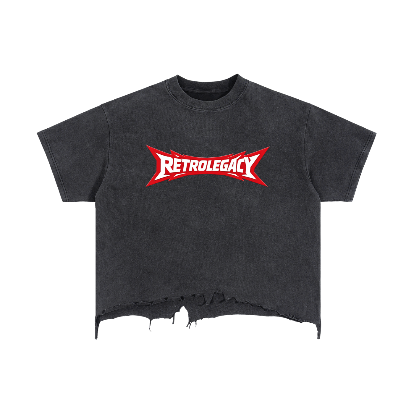 Retro Boxy Distressed Logo Tee